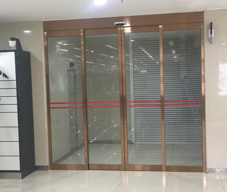 玫瑰金无指纹平移门