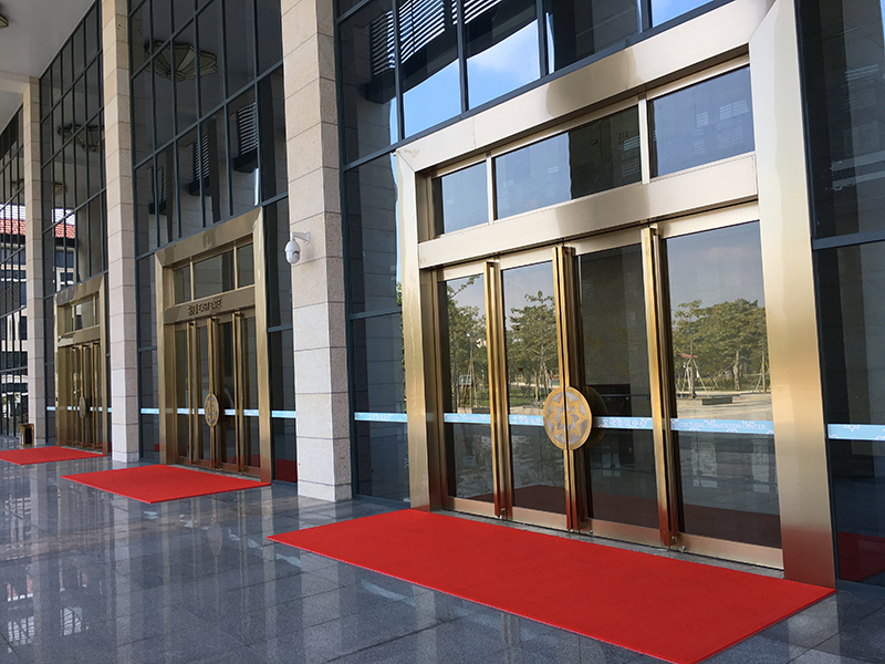 钛金无指纹电动地弹簧门