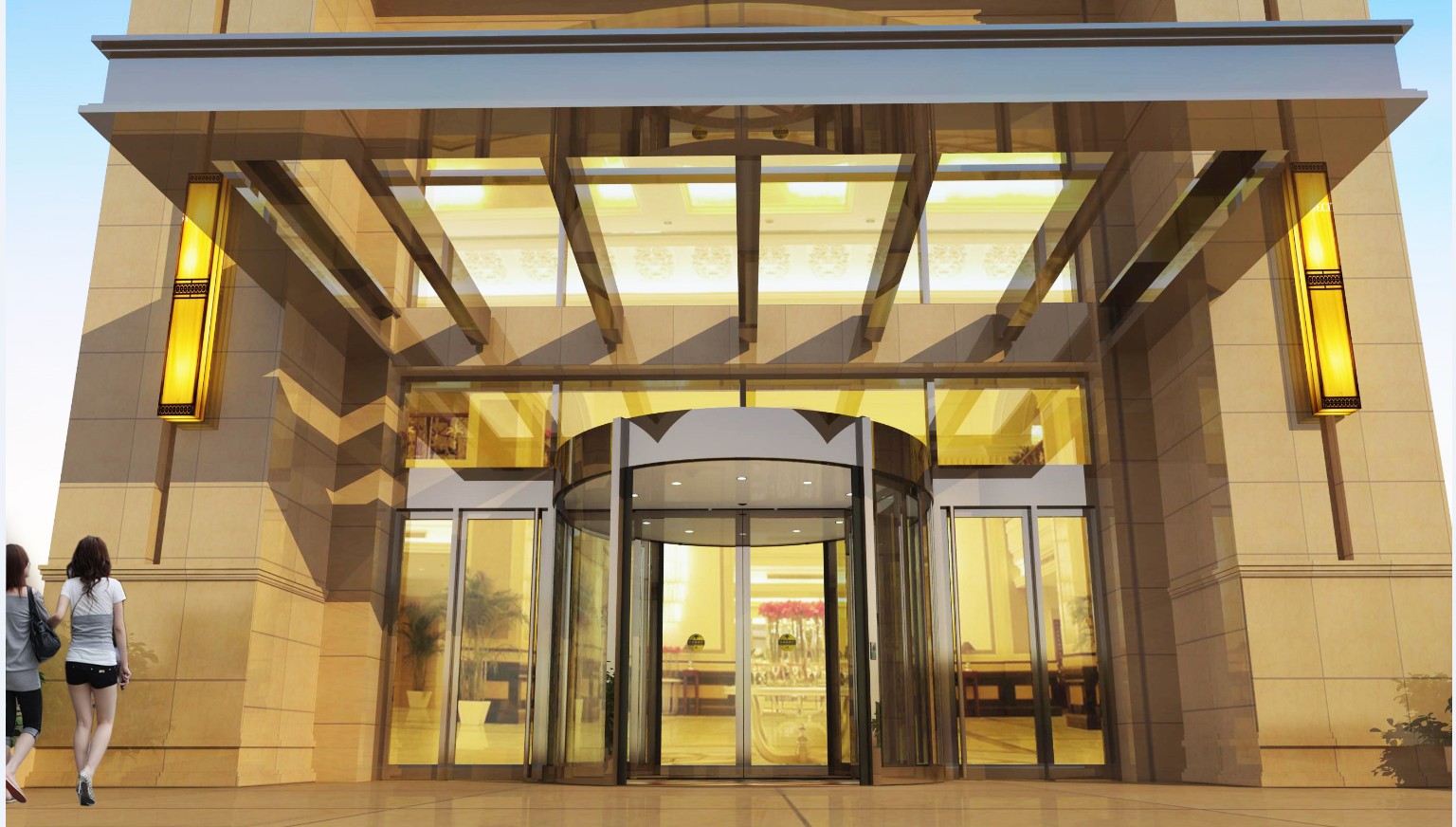 不锈钢两翼旋转门